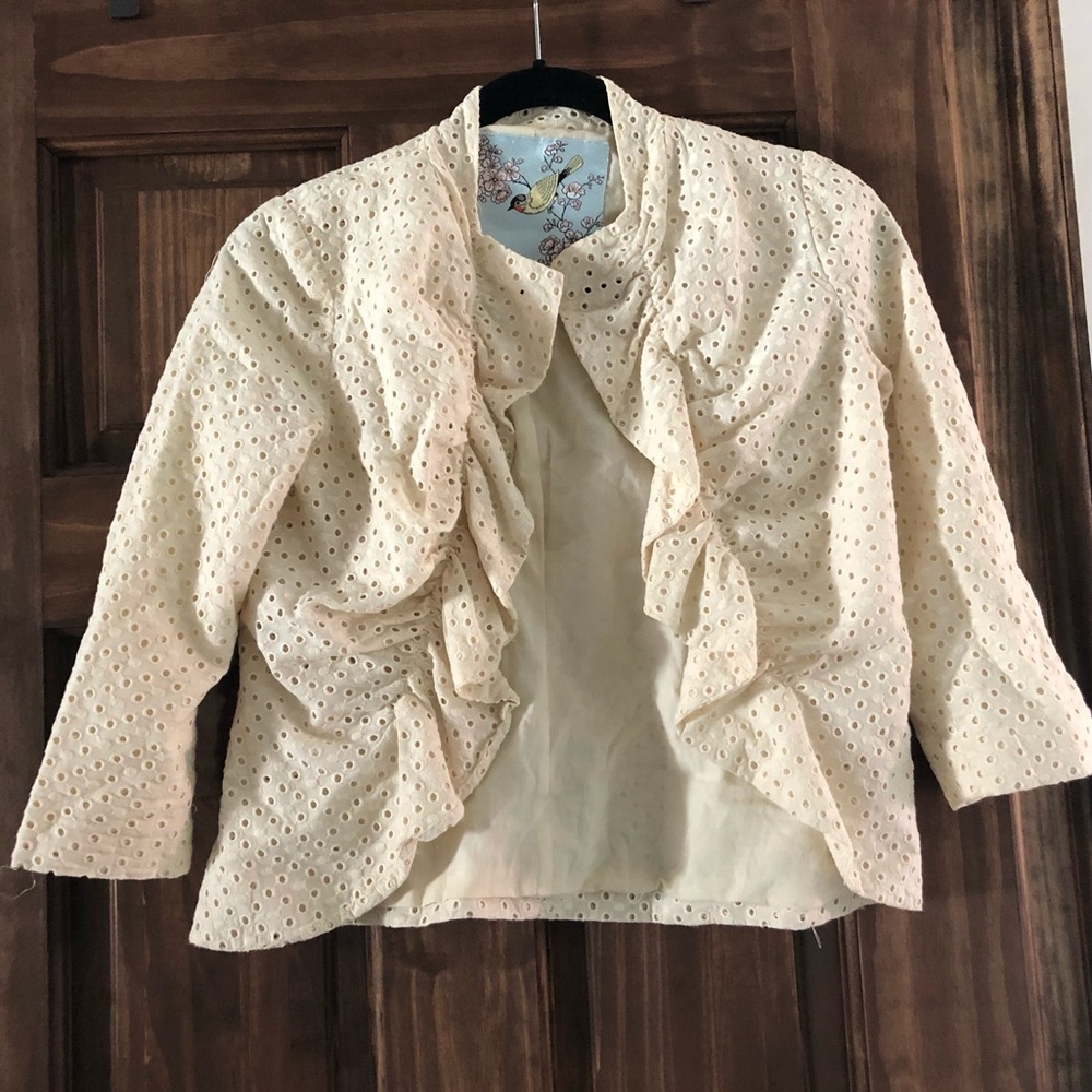 Anthro Tabitha Size 2 Eyelet Ruffle
